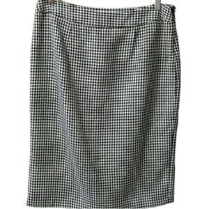 Vesti Black White Houndstooth Pencil Skirt Career Academia Style Size 10